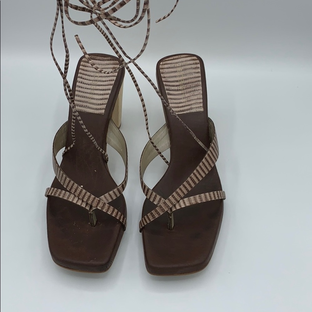 Lace Up Block Heel Sandal